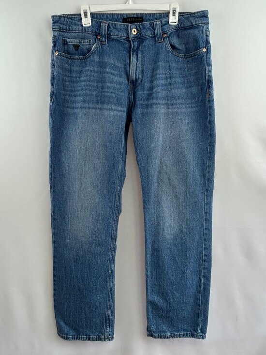 Guess – Tapered Straight Mid-Blue Jeans Men's W36 L32 - Picture 2 of 12